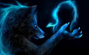 Awesome-Fantasy-Blue-Wolf-Wallpaper